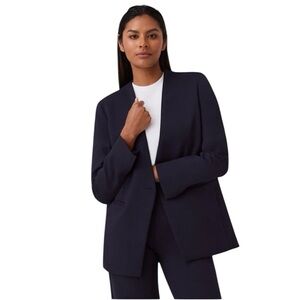 Spanx Perfect Ponte Knit Blazer Oversized Navy Small Career Corporate Classic